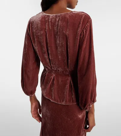 Velvet Elida Bow-detail  Top In Brown
