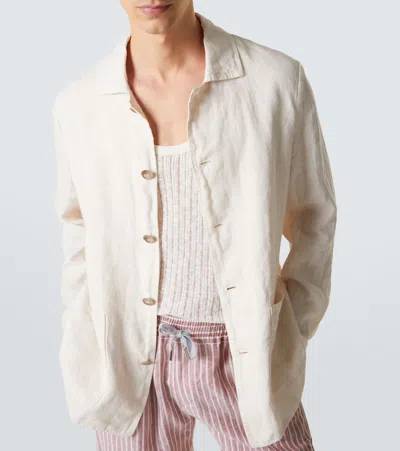 Fedeli Man Blazer Light Grey Size 40 Linen In Neutral