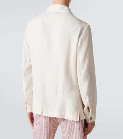 Fedeli Man Blazer Light Grey Size 40 Linen In Neutral