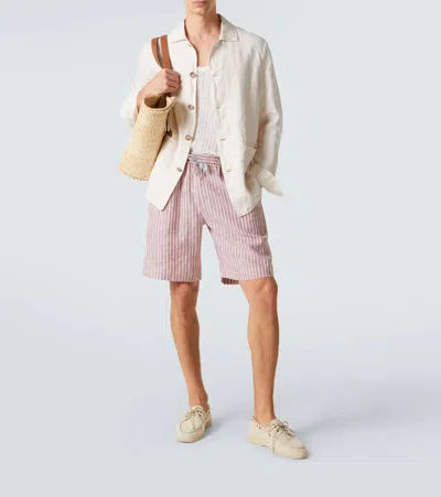 Fedeli Man Blazer Light Grey Size 40 Linen In Neutral