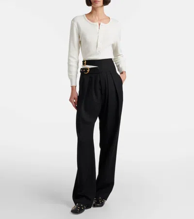 Chloé Studded Textured-leather Mules In Black