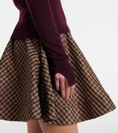 Ganni Wool Polo Sweater In Brown