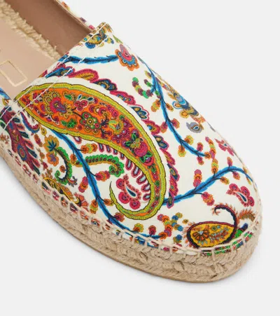 Etro Paisley Cotton Espadrilles Round Toe Sole In Multi