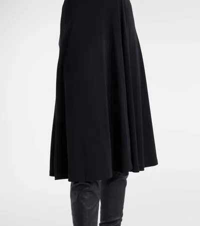 Totême High Waist Pleated Midi Jersey Skirt In Black