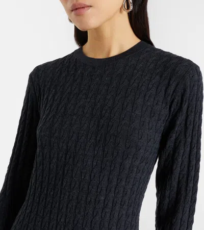 Totême Long-sleeve Slouch Waist Viscose Dress In Black