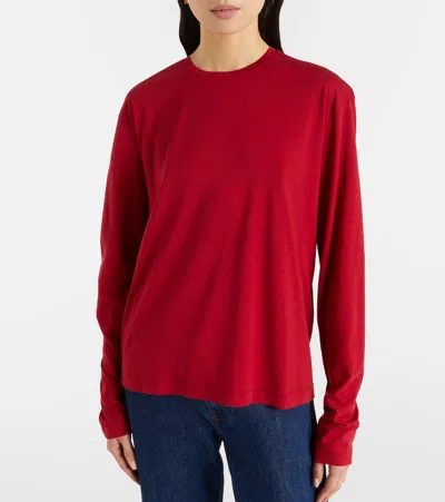 Totême Toteme Classic Long Sleeve T-shirt In Red