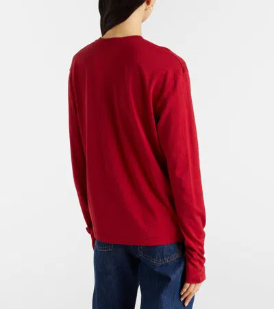 Totême Toteme Classic Long Sleeve T-shirt In Red