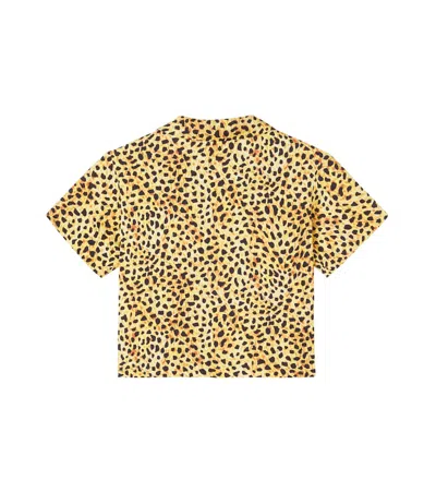 Versace Leopard-print Cady Shirt In Brown