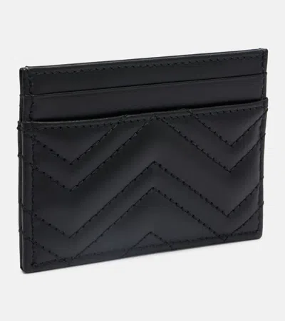 Gucci Women Gg Marmont Leather Card Case In Black