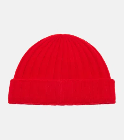 Totême Toteme Ribbed Cashmere Beanie In Red