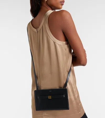 Totême Toteme Belted Leather Crossbody Bag In Black