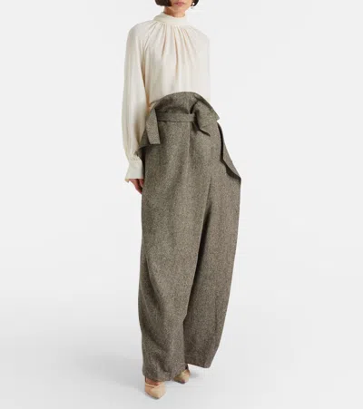 Aquazzura Studio 105 Mesh And Suede Pumps In Nude