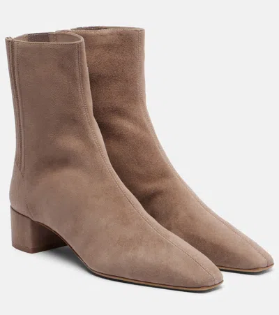 Aquazzura 50mm Suede Ankle Boots In Neutral