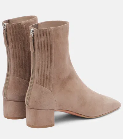 Aquazzura 50mm Suede Ankle Boots In Neutral