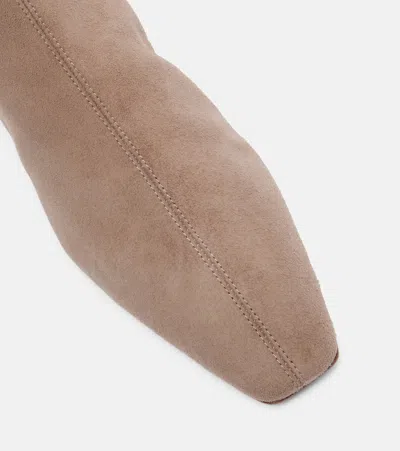 Aquazzura 50mm Suede Ankle Boots In Neutral