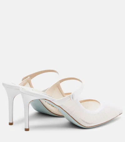 Aquazzura Voile 75 Satin-trimmed Tulle Mules In White