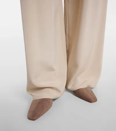 Aquazzura 50mm Suede Ankle Boots In Neutral