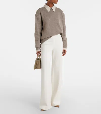 Veronica Beard Kalinda High-rise Wide-leg Pants In Neutral