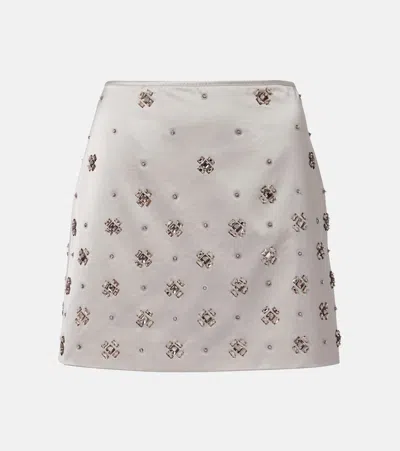 Veronica Beard Olenna Embellished Cotton-blend Miniskirt In Multi