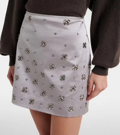 Veronica Beard Olenna Embellished Cotton-blend Miniskirt In Multi