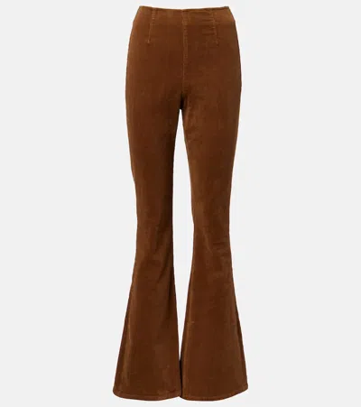 Veronica Beard Beverly Off-duty Corduroy Flared Pants In Brown