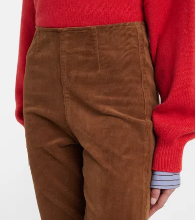 Veronica Beard Beverly Off-duty Corduroy Flared Pants In Brown