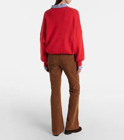 Veronica Beard Beverly Off-duty Corduroy Flared Pants In Brown