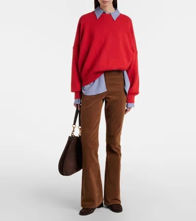 Veronica Beard Beverly Off-duty Corduroy Flared Pants In Brown