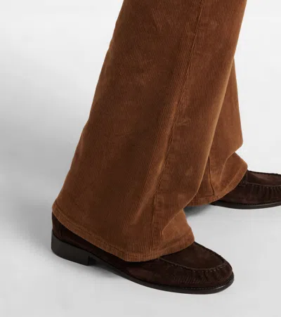 Veronica Beard Beverly Off-duty Corduroy Flared Pants In Brown