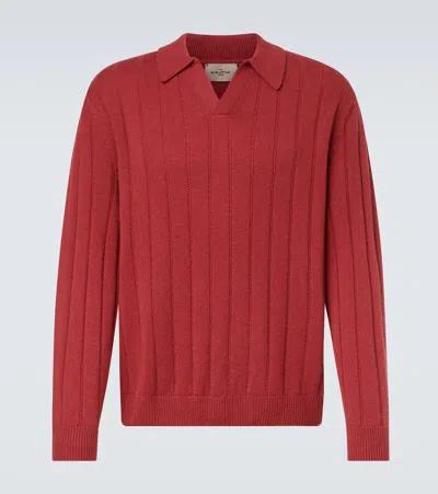 Le Kasha Sitia Cashmere Polo Sweater In Red