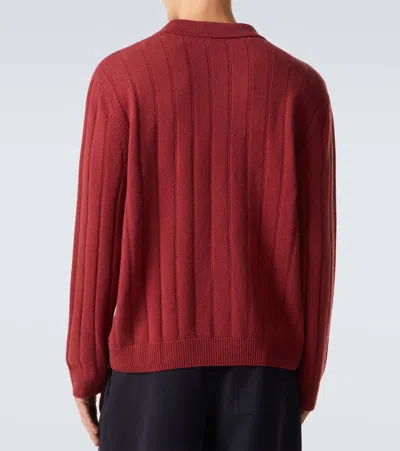 Le Kasha Sitia Cashmere Polo Sweater In Red