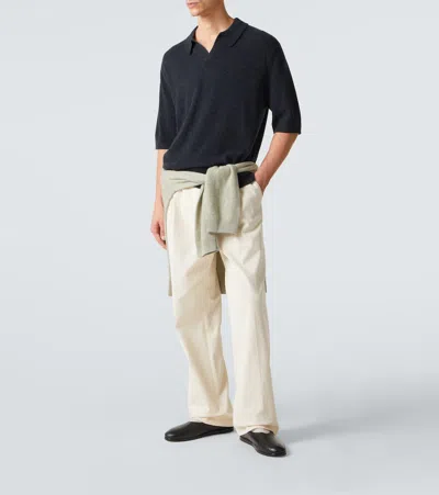 Le Kasha Bale Cashmere Polo Sweater In Blue