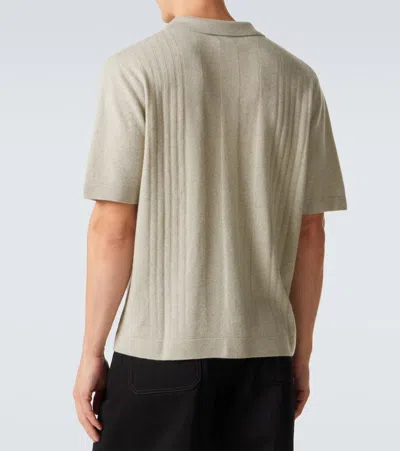 Le Kasha Gerone Knitted Cashmere Polo Shirt In Gray