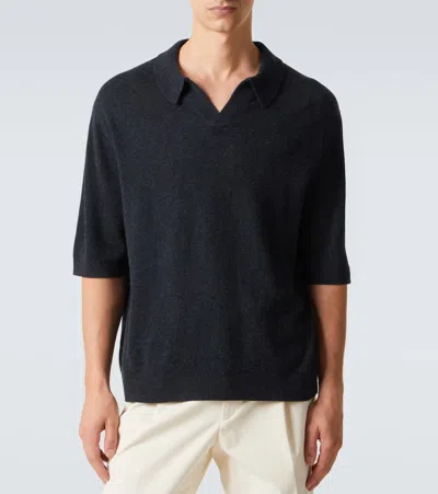 Le Kasha Bale Cashmere Polo Sweater In Blue