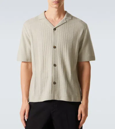Le Kasha Gerone Knitted Cashmere Polo Shirt In Gray