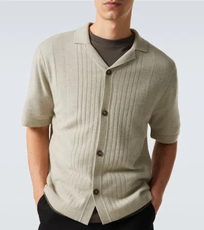 Le Kasha Gerone Knitted Cashmere Polo Shirt In Gray