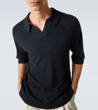 Le Kasha Bale Cashmere Polo Sweater In Blue