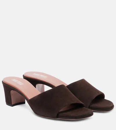 Paris Texas Ava Suede Mules In Brown