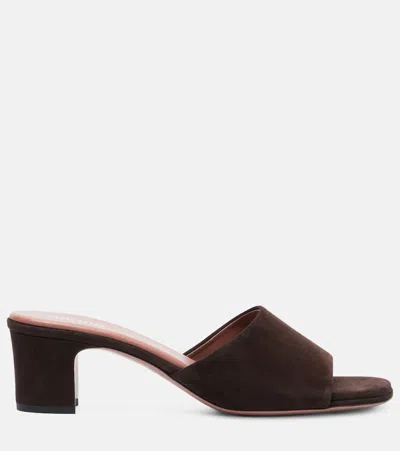 Paris Texas Ava Suede Mules In Brown