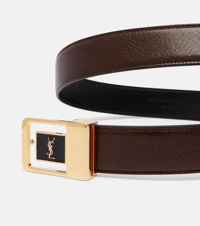 Saint Laurent Leather Belt In Brown