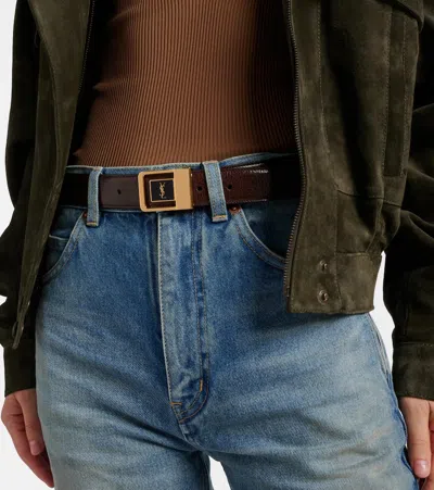 Saint Laurent Leather Belt In Brown