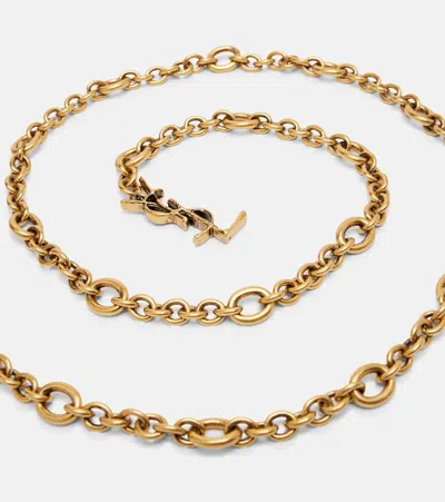 Saint Laurent Cassandre Chain Belt In Gold