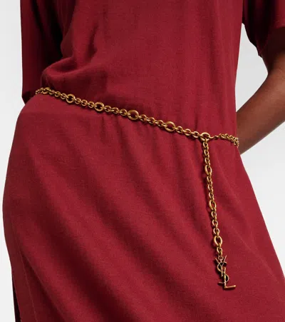 Saint Laurent Cassandre Chain Belt In Gold