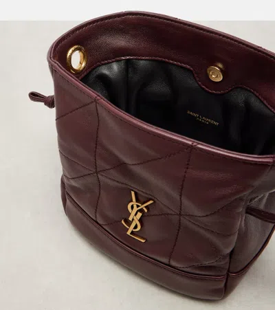Saint Laurent Jamie Mini Leather Shoulder Bag In Burgundy