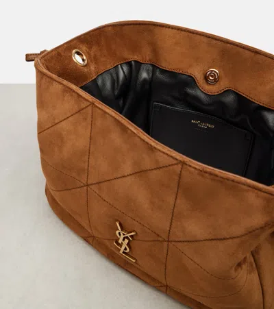 Saint Laurent Jamie Small Suede Shoulder Bag In Brown