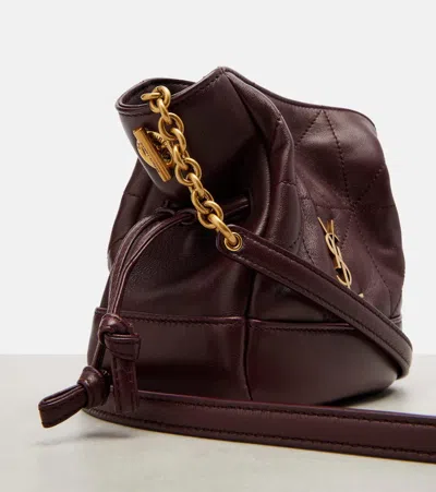 Saint Laurent Jamie Mini Leather Shoulder Bag In Burgundy