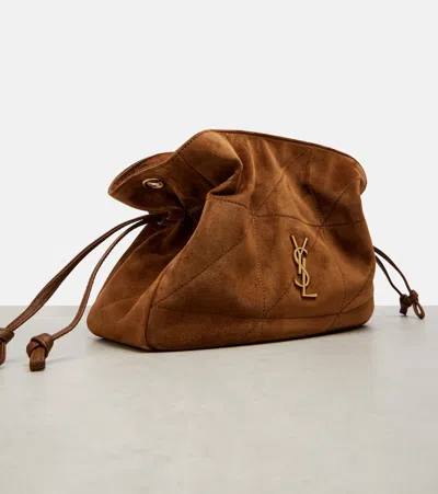 Saint Laurent Jamie Small Suede Shoulder Bag In Brown