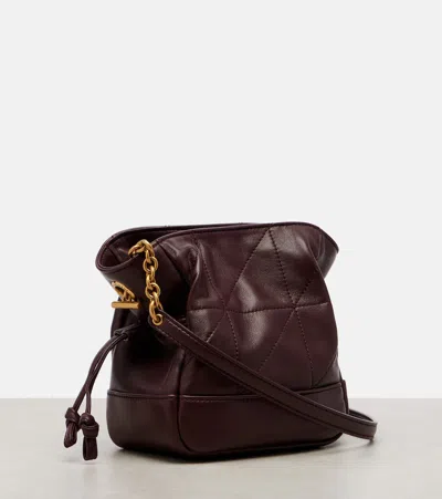 Saint Laurent Jamie Mini Leather Shoulder Bag In Burgundy