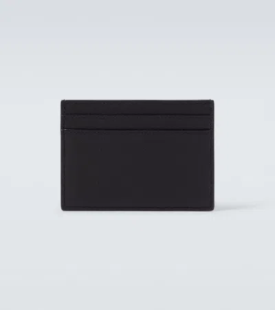 Saint Laurent Cassandre Leather Card Holder In Black