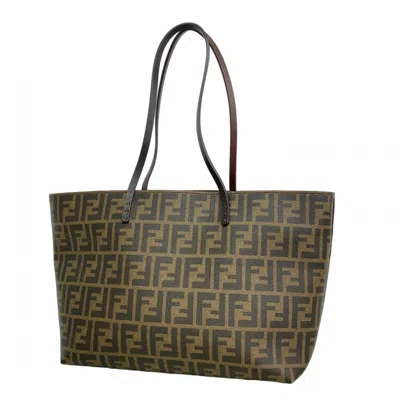 Pre-owned Fendi Black Brown Pvc Tote Bag () In Multi
